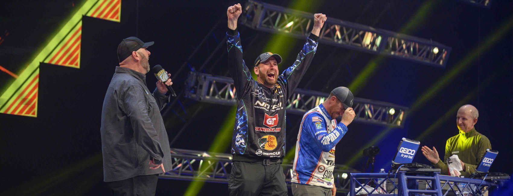 Ott Defoe celebrates winning the 2019 Bassmaster Classic