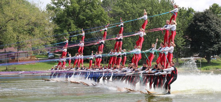 Water ski team sets world record with Mercury support