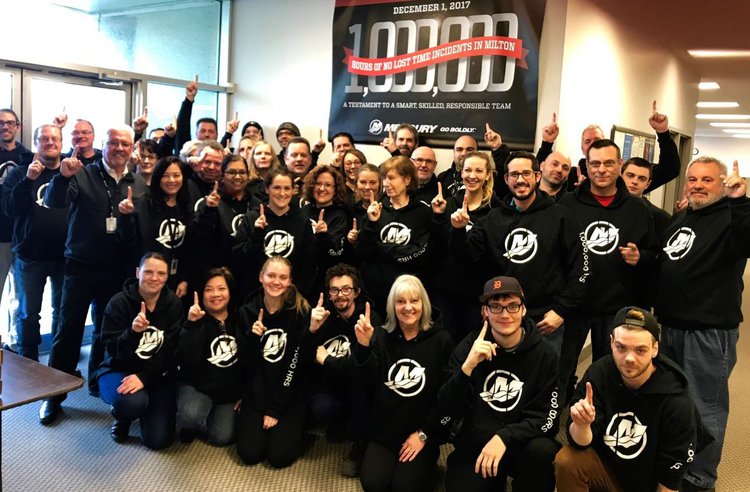 Mercury Marine Canada celebrates major safety milestone